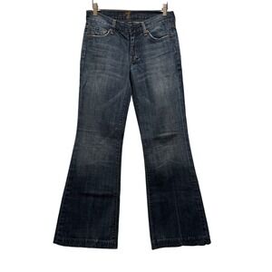 7 For All Mankind Dojo Flared Jeans Womens‎ Size 26 Blue Denim Bootcut western